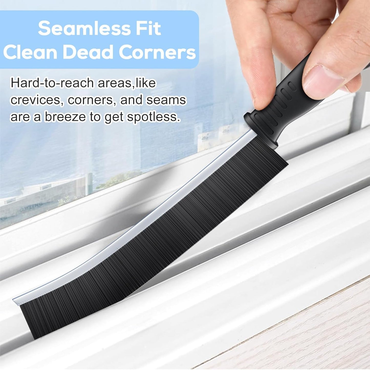 Set of 2 Stiff Bristle Detail Cleaning Brushes for Tight Spaces, Sink Edges, Grout Lines, Corners, Bottles and Small Appliances