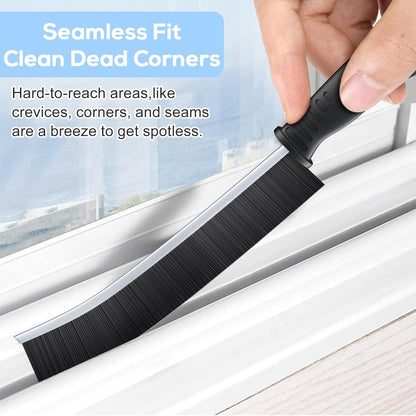 Set of 2 Stiff Bristle Detail Cleaning Brushes for Tight Spaces, Sink Edges, Grout Lines, Corners, Bottles and Small Appliances