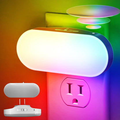 DORESshop Led Night Light, Plug into Wall, [2 Pack] with Dusk to Dawn Sensor, 1W 5000K Dimmable Night Light from 0LM to 100LM for Bathroom Hallway Bedroom Kids Room Stairway