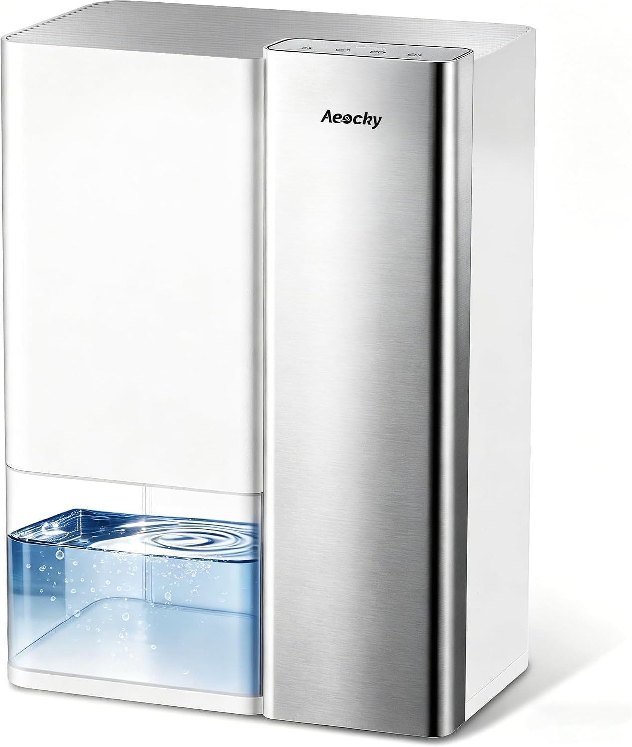 AEOCKY Small Dehumidifier with Drain Hose,64oz Water Tank,Next-Gen Thermoelectric Tech, for Small Space (Not for Basements),for Home,Bedroom,Bathroom,Closet,RV,24H Timer,Intelligent Humidistat,Quiet