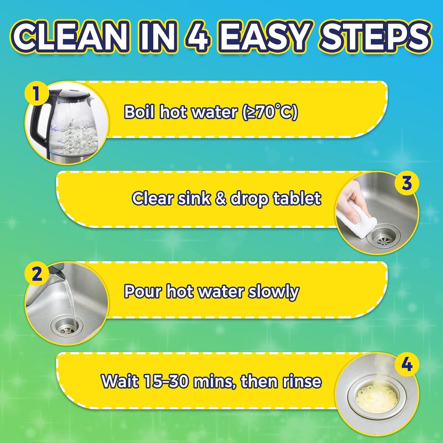 Garbage Disposal Cleaner and Deodorizer 25 Pack, Fresh Citrus Foam Sink Cleaner Tablets Fights Grease & Buildup, Remove Odor, Disposer Freshener for Home Drain Cleaning Care