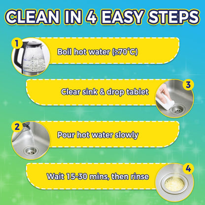 Garbage Disposal Cleaner and Deodorizer 25 Pack, Fresh Citrus Foam Sink Cleaner Tablets Fights Grease & Buildup, Remove Odor, Disposer Freshener for Home Drain Cleaning Care