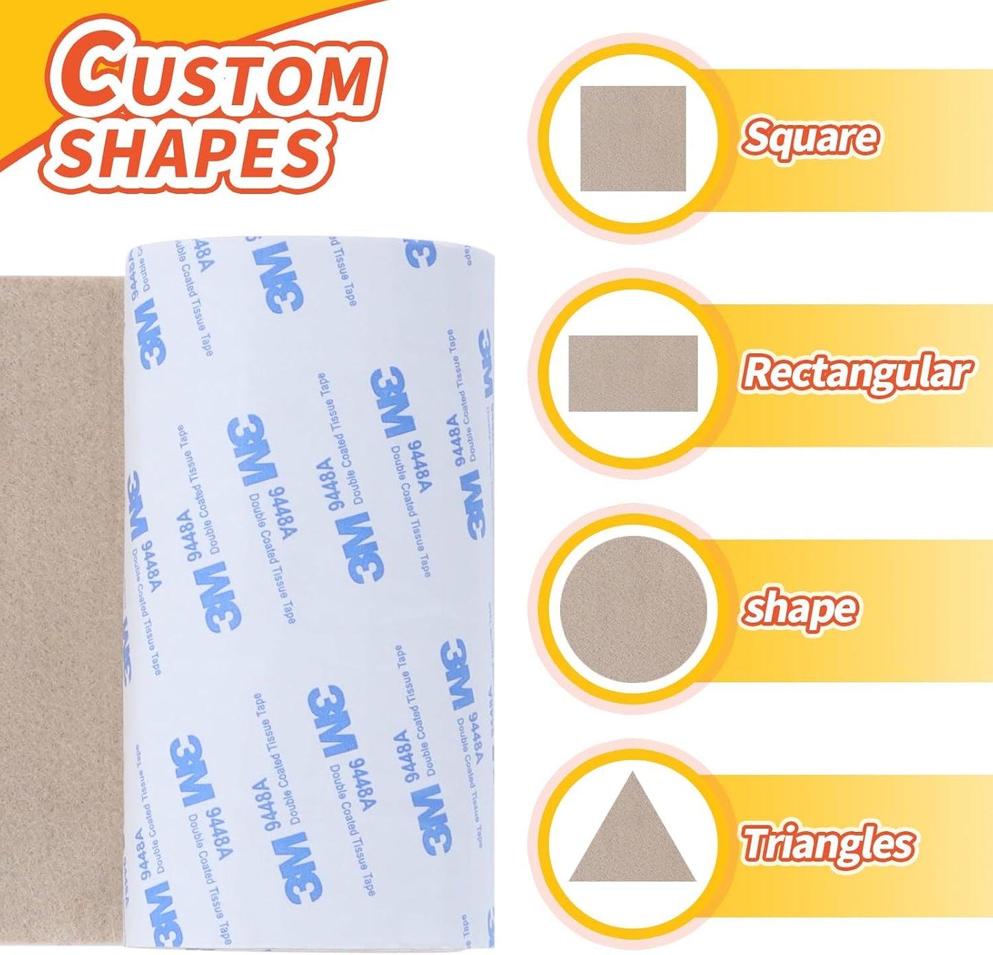 Felt Furniture Pads 120 PCS, Non Slip Self Adhesive Felt Pads Chair Leg Floor Protectors for Furniture Feet Wood Hardwood Floors, 1 inch Round, Black