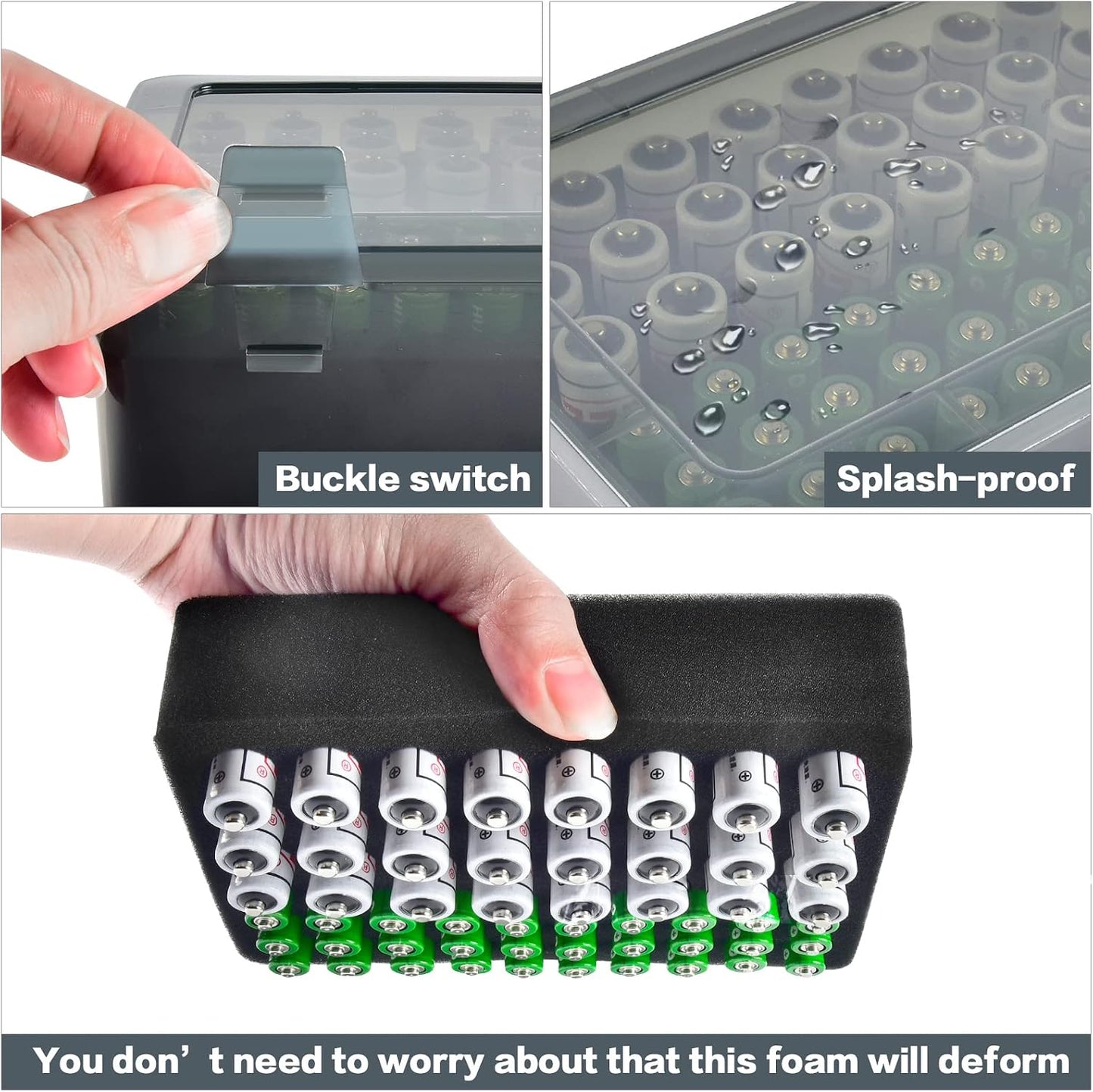 FULLCASE Battery Organizer Storage Case with Tester,Holds 18 AA & 18 AAA Batteries