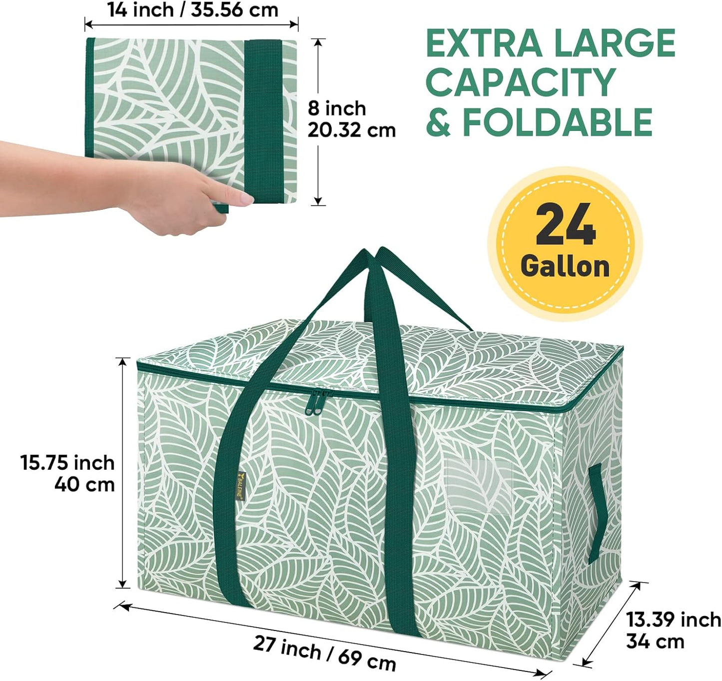 BALEINE 6-Pack Oversized Moving Bags with Reinforced Handles, Heavy-Duty Storage Tote for Clothes, Moving Supplies (Clear, 6-Pack)
