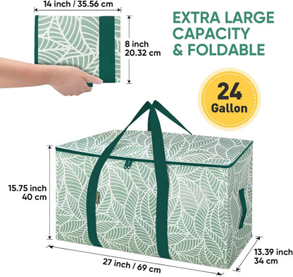 BALEINE 6-Pack Oversized Moving Bags with Reinforced Handles, Heavy-Duty Storage Tote for Clothes, Moving Supplies (Clear, 6-Pack)
