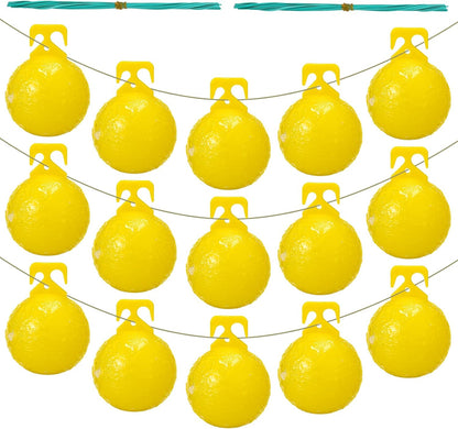 Qualirey 10 Pcs Sticky Fruit Fly Trap Ball Adhesive Fly Catching Ball Sticky Glue Fly Gnat Wasp Hornet Mosquito Bugs Flying Insects Trap Ball Traps (Yellow)