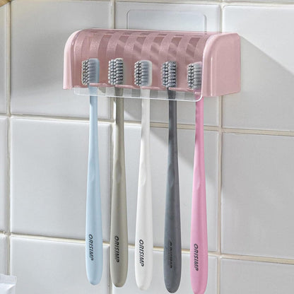 Toothbrush Holders for Bathrooms,Kids Toothbrush Holders with Cover,5 Slots Electric Tooth Brush Holder Wall Mounted Toothbrush Organizer,Shower Restroom Bathroom Accessories (White)