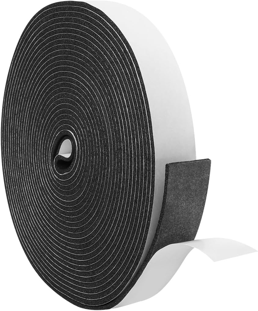 DGSL Foam Insulation Tape, 1/2In x 1/4In x 33Ft Weather Stripping Door Seal Strip for Doors and Windows,Sliding Door,Sound Proof Soundproofing Door Seal,Weatherstrip,Air Conditioning Seal Strip