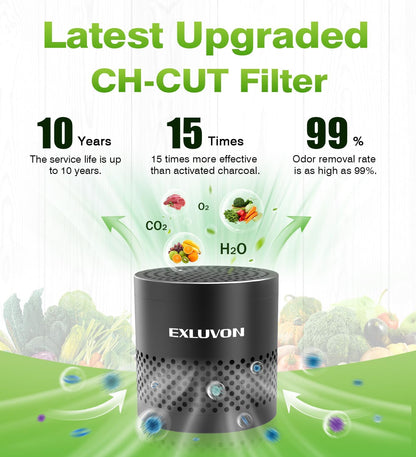 Refrigerator Deodorizer, Fridge Odor Eliminator Lasts for 10 Years, Household Essentials Fridge Smell Eliminator, More Effective Than Baking Soda and Bamboo Charcoal Air Purifying Bag, Black