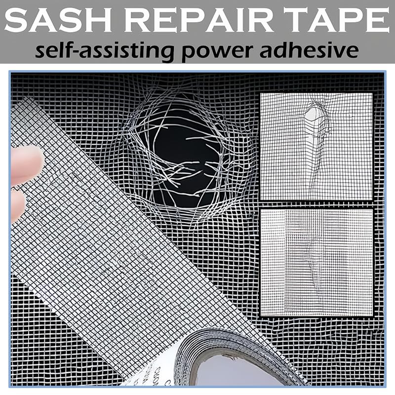 Window Screen Repair Tape, Strong Adhesive Screen Repair Tape Screen Repair Kit Fiberglass Screen Tape Mesh Repair Suitable for mesh Doors and Windows (3 Colors)