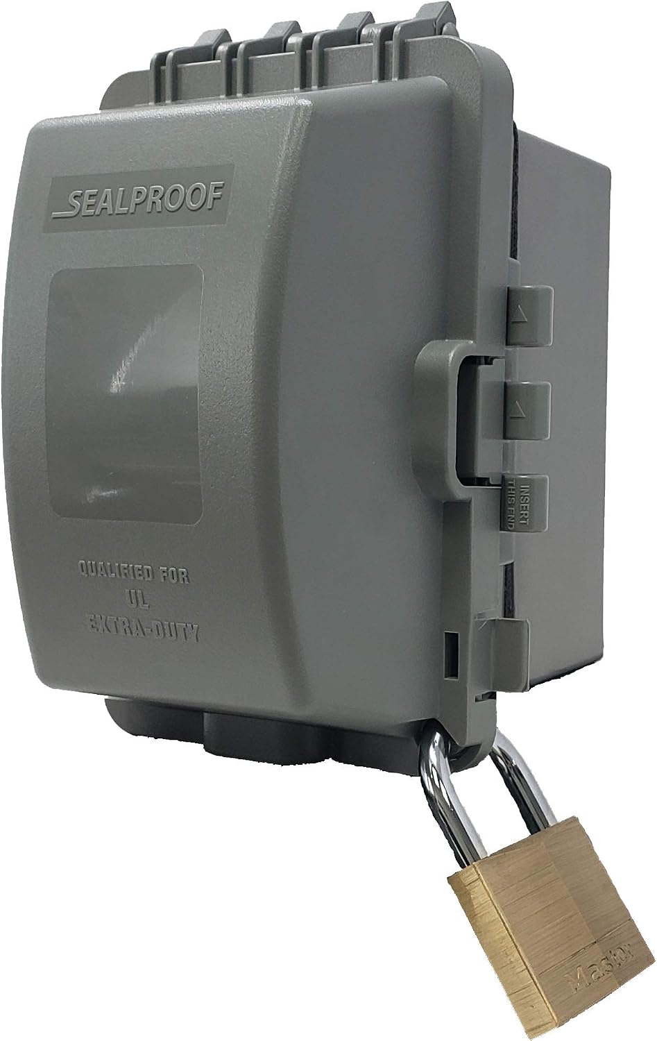 Sealproof 1-Gang Weatherproof In Use Outlet Cover | Horizontal/Vertical Outdoor Plug and Receptacle Protector, Lockable Bubble Cover, UL Extra Duty Compliant, 18 Configurations, Gray