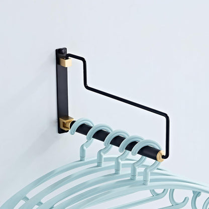 Folding Clothes Hanger Gold Brushed Drying Clothes Rack Wall-Mounted Space Saver for Laundry Room Closet, Brass, 12 Inch