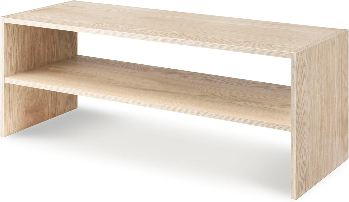 Whitmor Wood Stackable 2-Shelf Shoe Rack, White, 24 inches