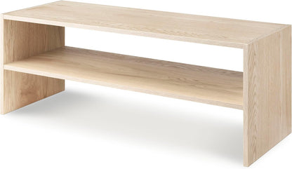 Whitmor Wood Stackable 2-Shelf Shoe Rack, White, 24 inches