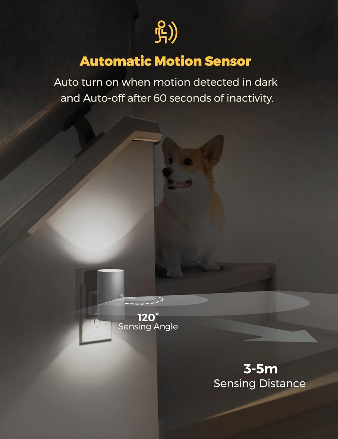 L LOHAS LED Motion Sensor Night Light, Dimmable Night Lights Plug into Wall, Plug in Nightlight, Motion Sensor Light Indoor for Bathroom Hallway Bedroom Stairs Kids Elderly [3000K,2 Pack]