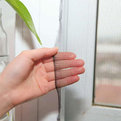 Flyzzz DIY Self-Adhesive Window Screen Netting Mesh Curtain, 100X150cm (Approach 39.37x59.05 Inches), with Hook and Sticky Tape, Fitted to Multiple Windows (White)