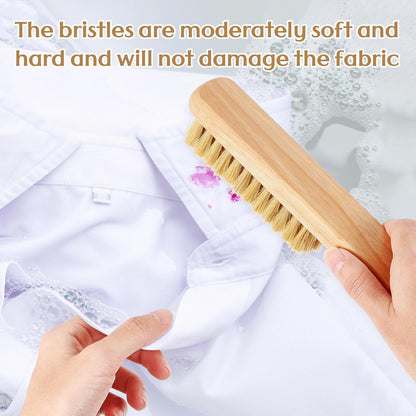 3 Pcs Wood Laundry Stain Brush Stain Remover Brushes with Boar Bristle Small Stain Brush for Clothes for Scrubbing Stains from Furniture Fabric Leather(3 Pcs C)
