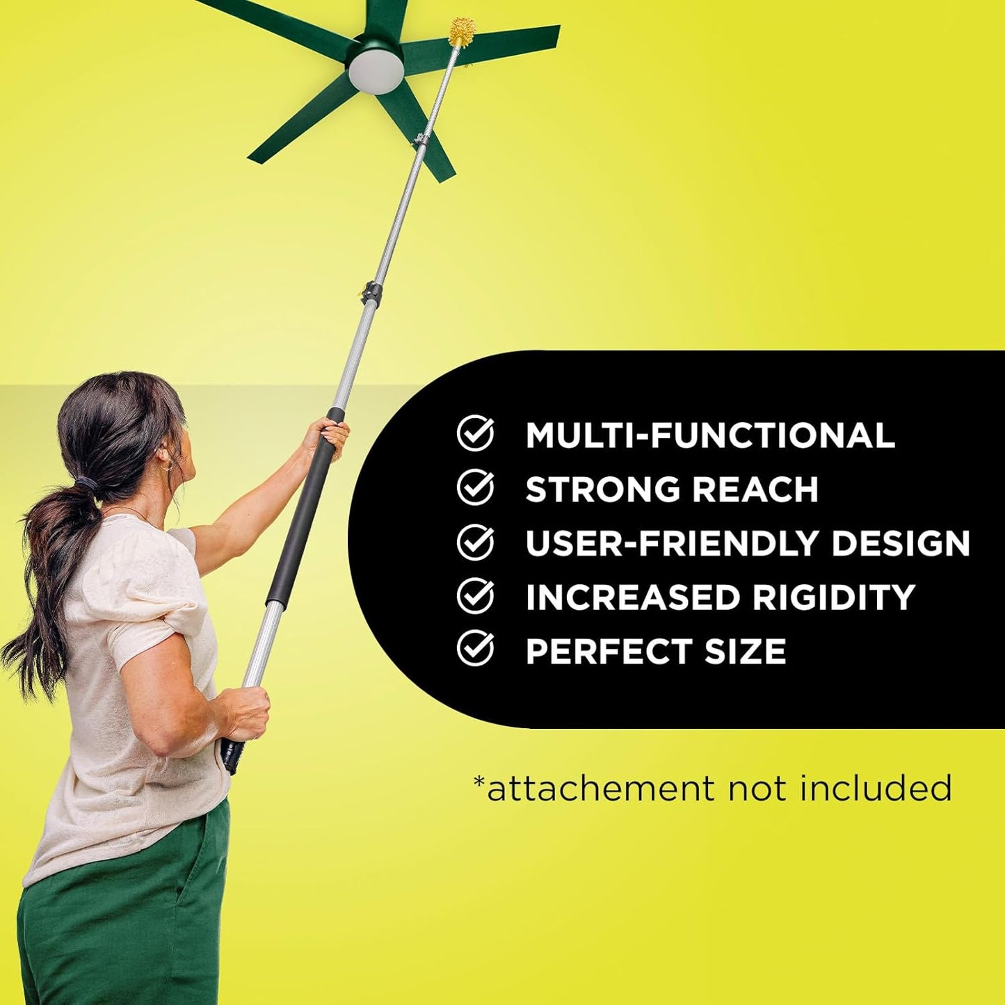 DOCAZOO DOCA Telescoping Pole 7-28 Ft - Extension Pole for Cleaning, Feather Duster, Window Washing Kit, Paint Roller, Window Squeegee - High Reach Extendable Kit for Indoor & Outdoor - Pole Only