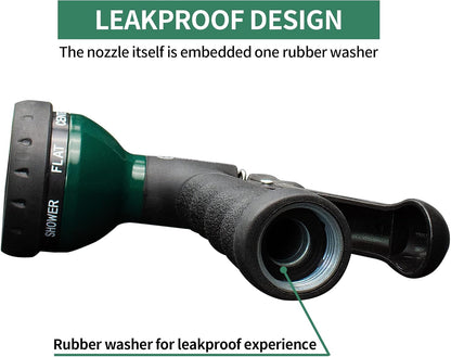 AUTOMAN Garden Hose Nozzle - 2 Pack, 100% Metal High Pressure Spray Nozzle, Labor-Saving Design, Heavy Duty for Garden Watering, Car Washing, Window Cleaning, Pets Bathing