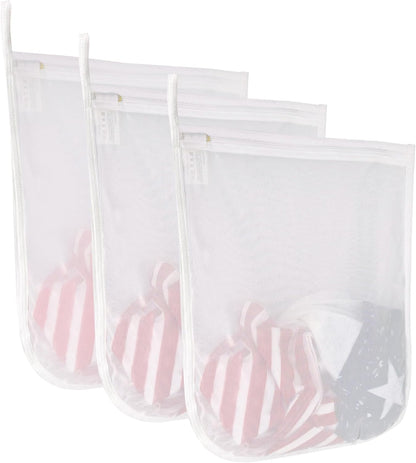 GOGOODA 2 Pack Delicates Laundry Bags, Fine Mesh Wash Bag with Hanging Loop | Large for Lingerie, Shirts, Sweaters, Underwear, Bra, Silk, Socks