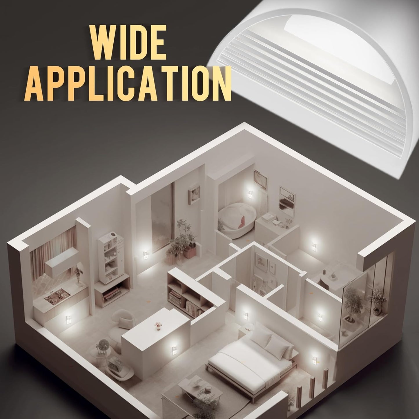 DORESshop LED Night Light[2 Pack], Night Lights Plug into Wall, 3 Level Brightness Adjustable Plug in Night Light, Dusk to Dawn Sensor, Nightlights for Adults, Bedroom, Bathroom, Hallway, 3000K