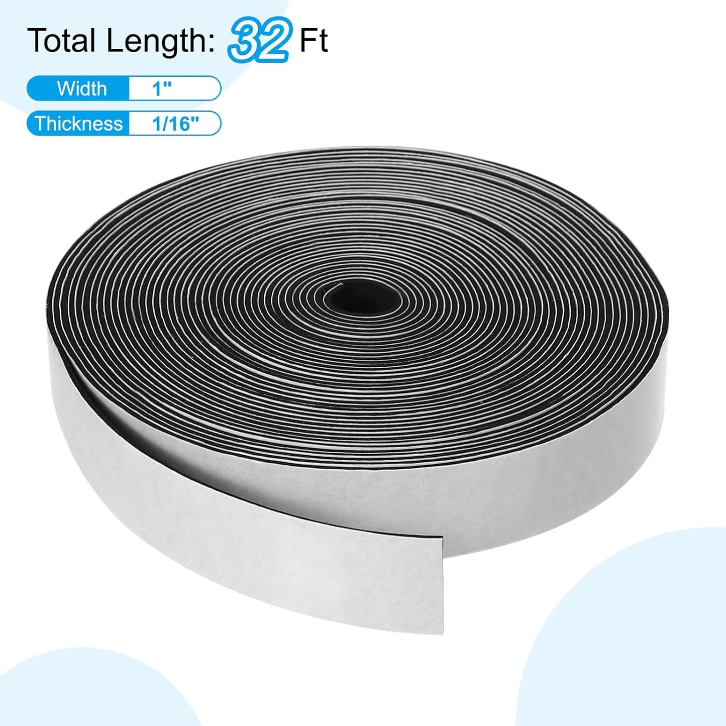 PATIKIL Weather Stripping Door Seal Strip, 3/8 Inch x 1/4 Inch x 32 Ft Self Adhesive Soundproof High Density Foam Tape Insulation for Door Window Air Conditioning, White - Colors B