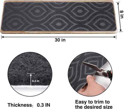 Stair Treads for Wooden Steps 15pcs - 8x30in Carpet Stairs Runner Indoor Non-Slip Stair Mats for Kids Elders and Pets
