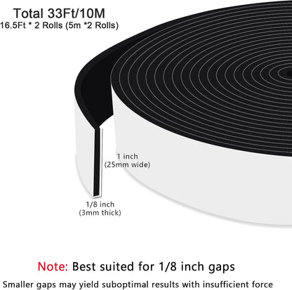 Upgraded Strong Adhesive Foam Weather Stripping Door Seal Insulation Tape for Insulating Door,Window, Air Conditioner Noise-Reduction Self Adhesive Sealing Weatherstrip (1 in x 1/2 in x 10 Ft) - Colors B