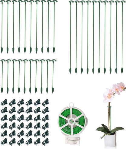 Pack of 30 Small Plant Stakes for Indoor Plants | 3 Size 6.7/10.7/14.6/ Inches Single Stem Plant Support Stakes for Phalaenopsis/Orchid Flower/Roses/Chrysanthemum/Succulent