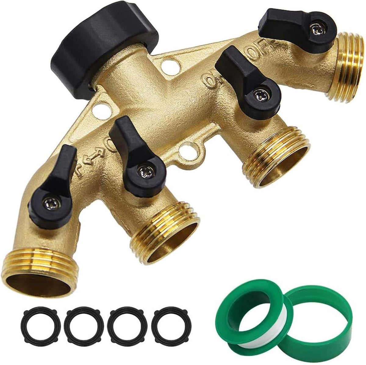 Twinkle Star 2 Way Garden Hose Splitter 3/4" GHT | Hose Y Splitter, Brass Dual Hose Splitter Leak-free