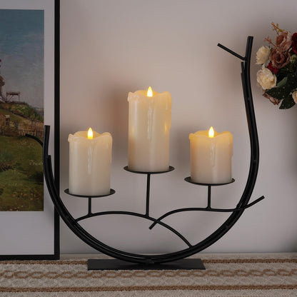 Homemory Dripping Wax Flameless Candles, Battery Operated Candles with Remote Control and Timers, LED Pillar Candles, Electric Fake Candles, 3" x 6", Set of 2