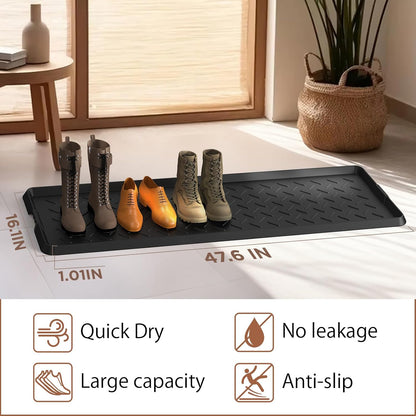 Heavy Duty Boot Trays Natural Rubber Shoe Mat Tray for Entryway with Shoes Brush Large Boot mat Tray Multi-Purpose for Indoor or Outdoor