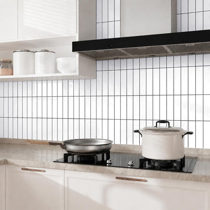 Peel and Stick Backsplash Tile for Kitchen, 10 Sheets, 11.42''x9'' | Beige Gray 3D Self Adhesive Wall Tile Back Splash for Kitchen, Bathroom, Laundry Room