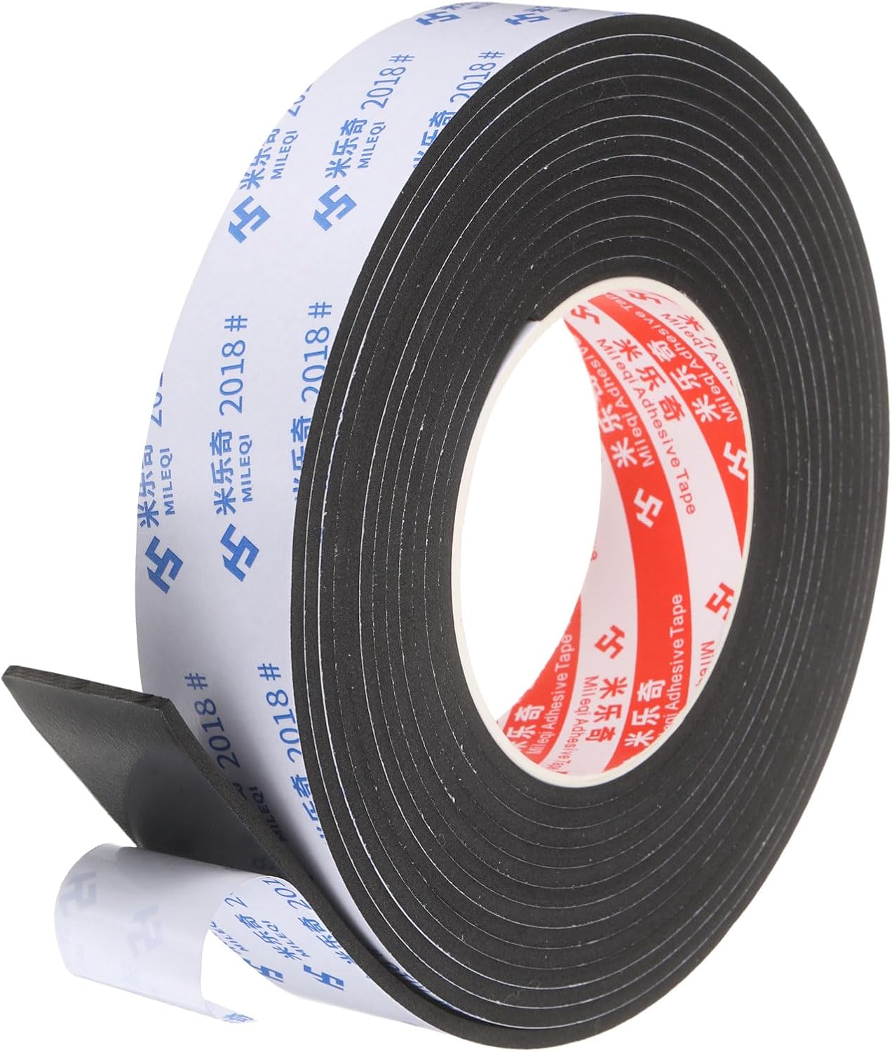 PATIKIL Sponge Rubber Foam Tape, 5/8" W x 1/8" t x 16.4ft l Self-Adhesive Foam Insulation Tape Weather Stripping for Window Door Soundproofing Weatherstrip AC Seal Strip, Black