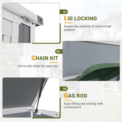 UDPATIO 120 Gallon Deck Box Outdoor Storage Box Lockable Waterproof Resin Indoor Outdoor Storage Container for Patio Cushions, Tools, Package Delivery Boxes for outside