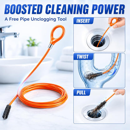 Gel Drain Cleaner Clog Remover: All-Purpose Cleaning Solution for Kitchen, Bathroom & Shower Drains | Prevents Build-Up | Safe for Household Pipes & Septic Systems（2Pcs）