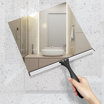 AmazerBath Squeegee for Shower Glass Door, All-Purpose Squeegee with Hook for Shower Doors, Windows, Mirrors, Tiles and Car Glass, 10 Inches
