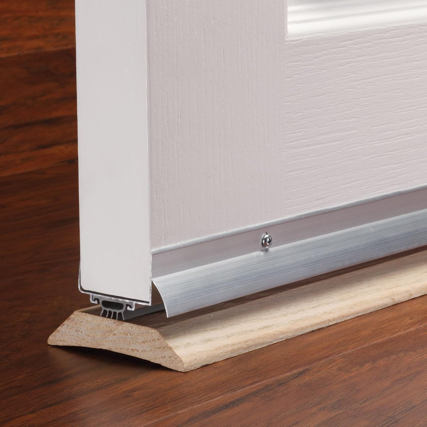 M-D Building Products 49000 36 in. Satin Nickel Aluminum U-Shape Screw-on Under Door Seal