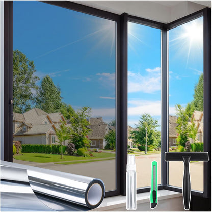 Homein Frosted Glass Window Privacy Film with Tools UV Blocking Privacy Film for Glass Windows, Static Cling No Glue Removable Reusable Anti Glare for Home Day and Night, Pure 17.5" x 78.7"