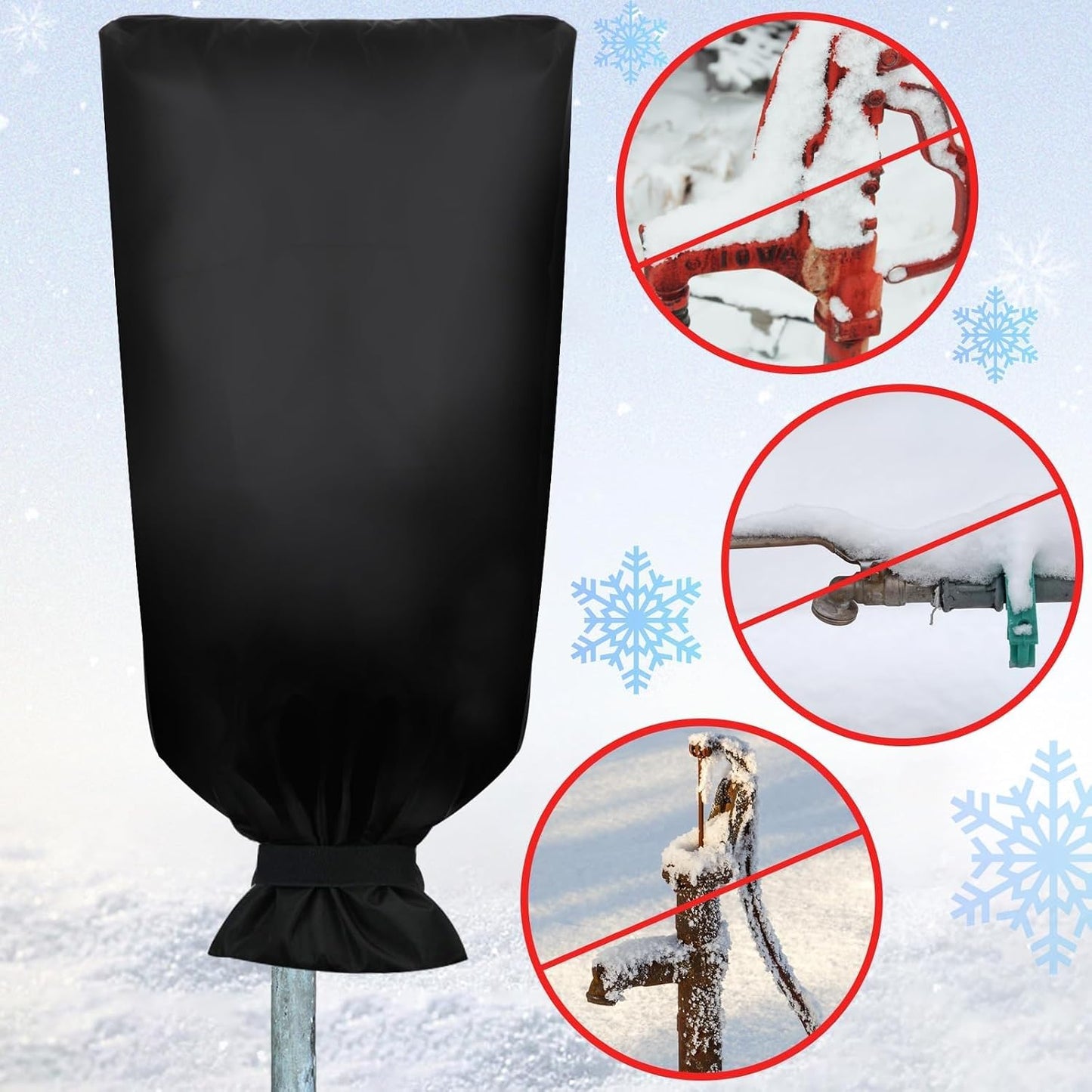 2 Pack Outdoor Faucet Cover for Winter,47" Lx21 W Large Hose Cover Socks Outside Garden Faucet Antifreeze for Freeze Protection Insulated Long Water Spigot Cover