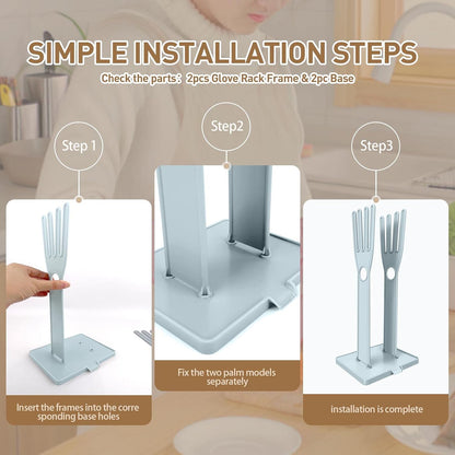 2 Piecesg Kitchen Glove Holder，Glove Dryer，dishwashing Gloves Holder，Plastic Mitten Rubber Rack，Reusable Glove Rack - Perfect for The Kitchen.