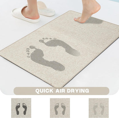 Yancorp 16"x26" Ultra Thin Bathroom Rugs,Low Profile Bath Rug,Rubber mat,Fit Under Door,Non Slip,Machine Washable Shower Rug,Dark Grey