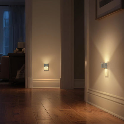 DORESshop LED Night Light[2 Pack], Night Lights Plug into Wall, 3 Level Brightness Adjustable Plug in Night Light, Dusk to Dawn Sensor, Nightlights for Adults, Bedroom, Bathroom, Hallway, 3000K