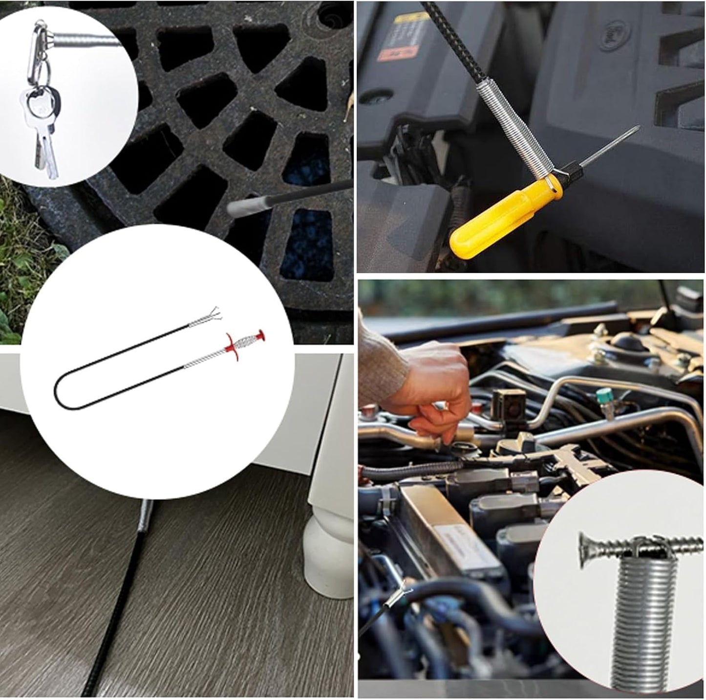 Drain Snake,79 inch Flexible Grabber Claw Pick Up Reacher Tool,Drain Clog Remover - Gutter Cleaning Tools for Home Sink, Bathroom Tub,Drain, Toilet, Tight Spaces