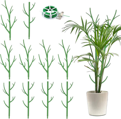Orgrimmar 10 Pack Monstera Plant Support Stakes Adjustable Length with Green Ties for Indoor Outdoor Climbing Plants
