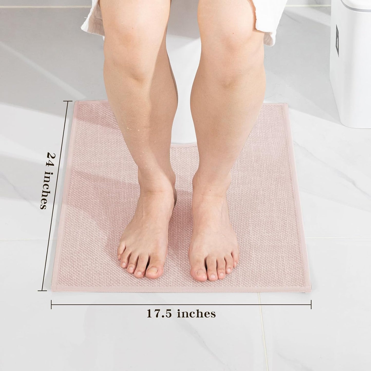 chakme Bathroom Rugs Mat 24x17, Ultra Thin Non Slip Bath Mat Small Quick Dry Absorbent Bath Mat for Bathroom Floor, (Dark Beige, 24"x17")