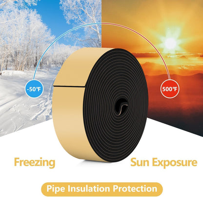 DEMEDO Pipe Insulation Tape, Pipe Wrap Insulation Foam Tape Self Adhesive, Outdoor Water Pipe Insulation Roll for HVAC, AC Line Insulation, 2 inch x 16.5 FT Heat Tape for Water Pipe, White