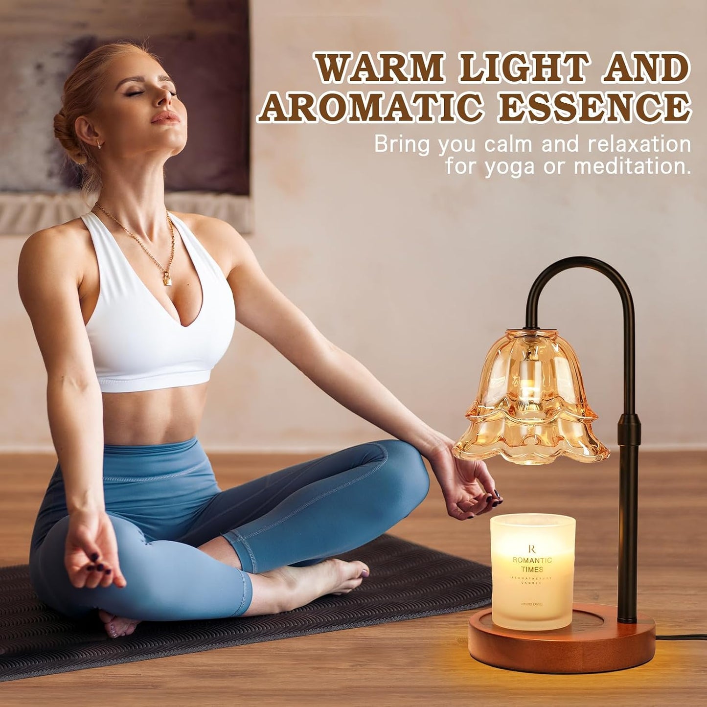 Funistree Flower Candle Warmer Lamp with Timer & Dimmer, Adjustable Height Candle Warmer, Christmas Birthday Gifts for Women Mom, House Warming New Home Decor, Wax Warmer with 2 Bulbs for Jar Candles