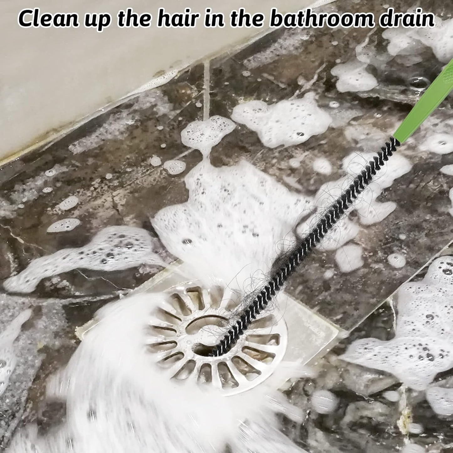 Sewer Drain Brush, Drain Clog Remover, 22.83inch Flexible Long Pipe Snake Hair Clogs Catcher Cleaner Tool for Toilet, Kitchen Sink, Sewer Drain, Bathroom Tub
